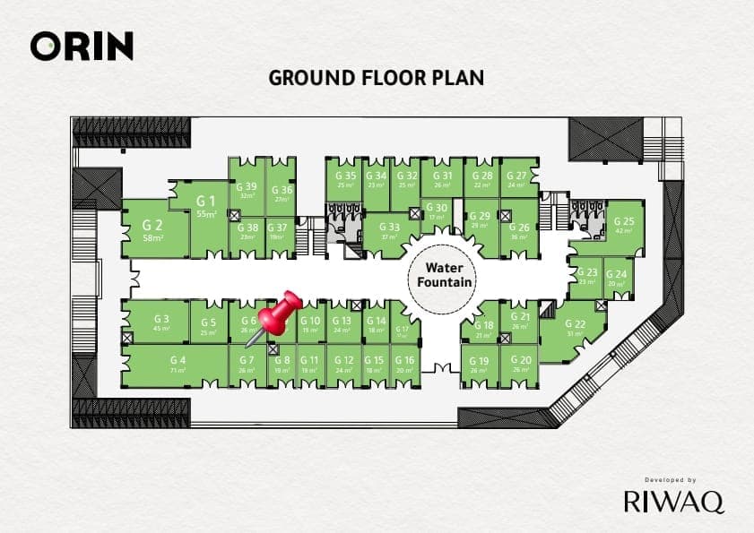 ORIN Mall — محل أرضي 26 م — رواق للتطوير العقاري — المقدم