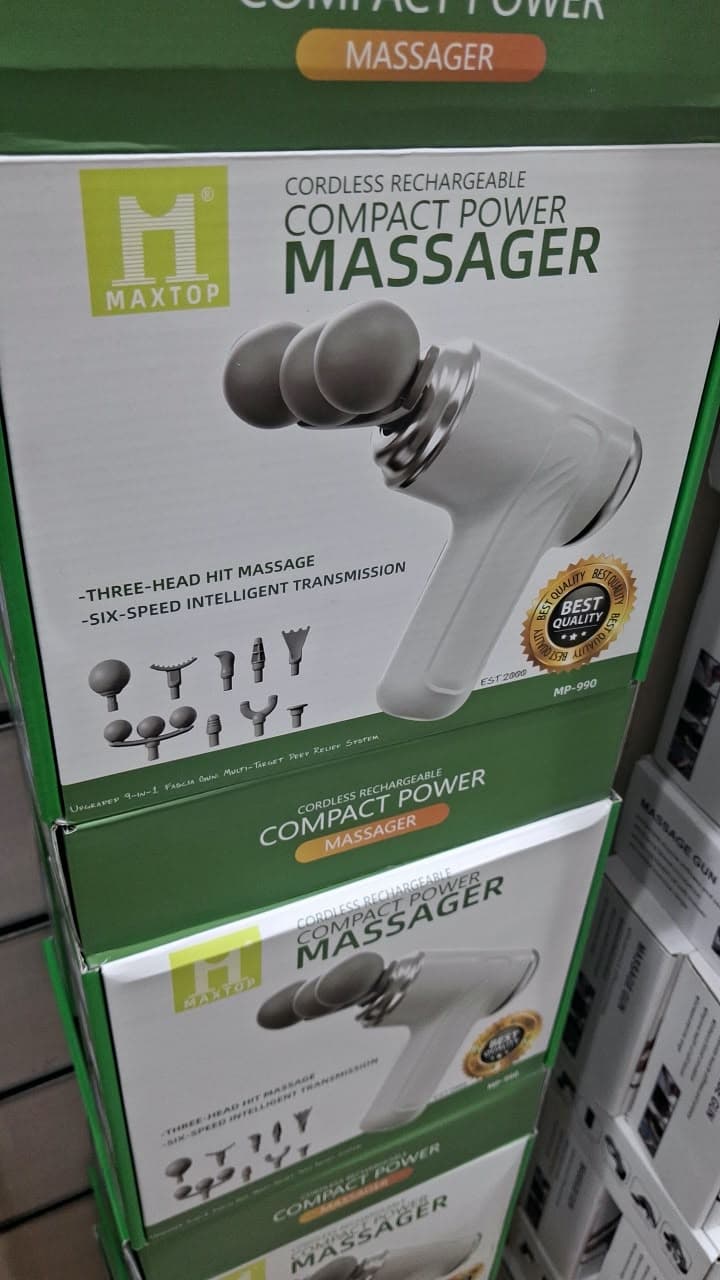 مسدس مساج MAXTOP MP-990 بـ٣ رؤوس و٦ سرعات