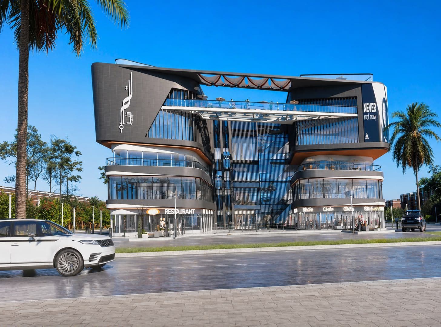 Tri Hub - محل تجاري F04 واجهة على البلازا — Qawafil Developments